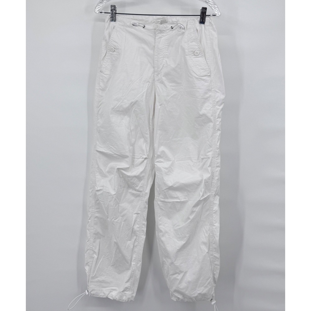 American Eagle Cargo Pants Womens XS White Stretch Drawstring Gorpcore Y2K